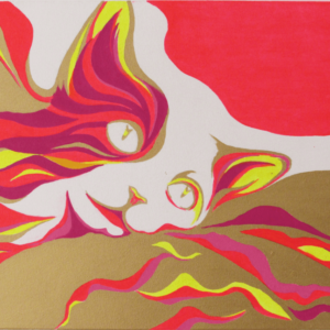 colorful cat - Acrílico sobre lienzo 40 x 50 cm