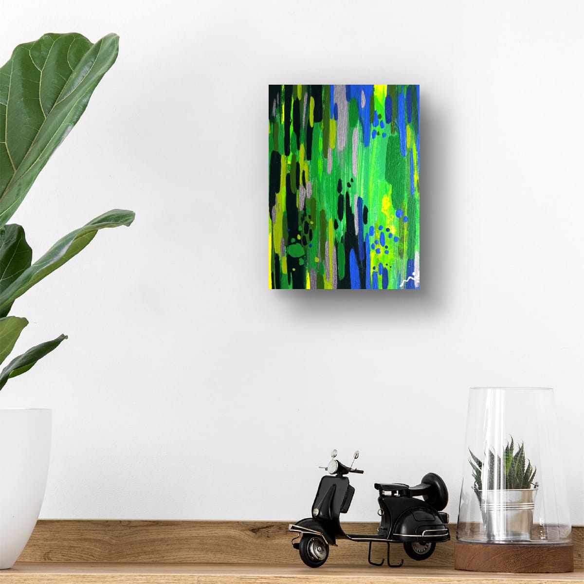 mockup pintura green nature frame wall 01